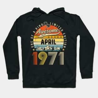 Awesome Since April 1971 Vintage 52nd Birthday Hoodie